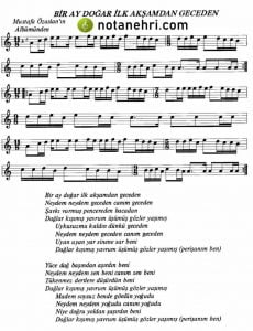 bir ay doğar notaları