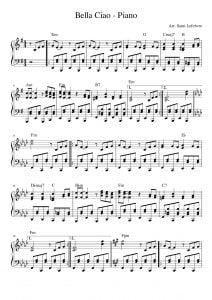 cav bella piyano notasi 1