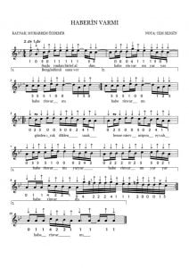 Saclarindan bir tel aldim saz nota