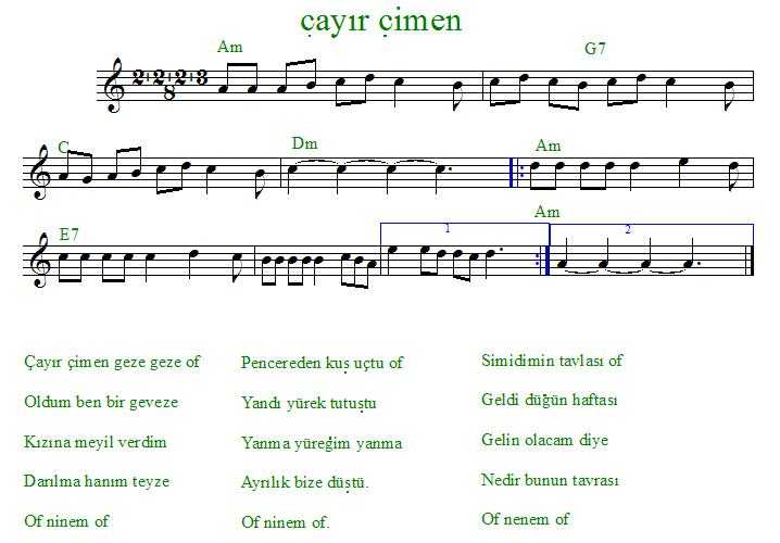 çayır-çimen-geze-geze-notası