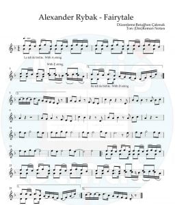 Keman fairytale nota yazılı