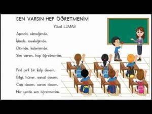 sen varsin hep ogretmenim sarki notasi