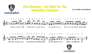 Ece Mumay – Ax Pişti Te Yar Melodika Notaları