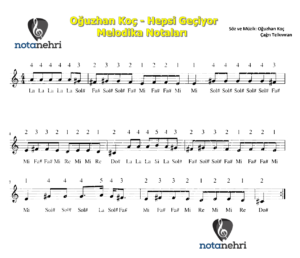 Oğuzhan Koç – Hepsi Geçiyor Melodika Notaları