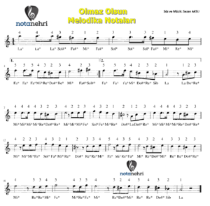 Olmaz Olsun Melodika Notaları