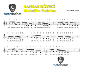 SAMSAK DÖVECİ Melodika Notaları