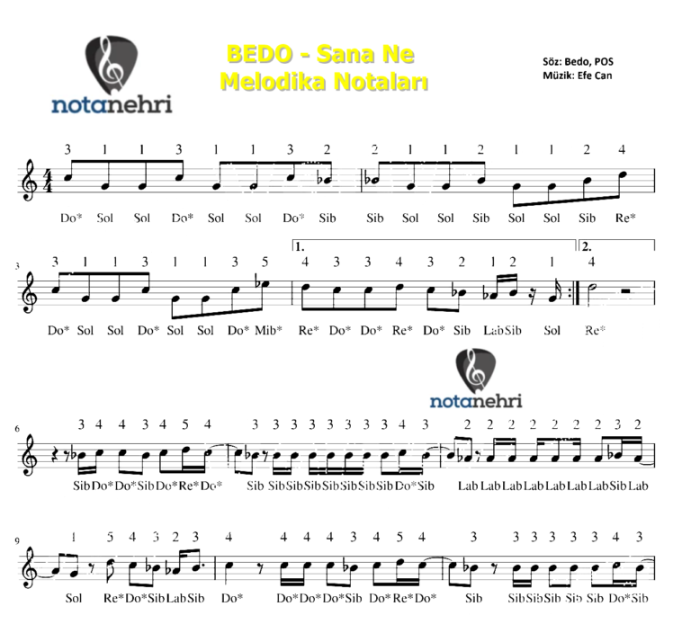 BEDO – Sana Ne Melodika Notaları