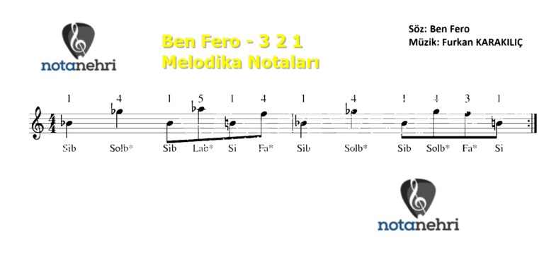 Ben Fero – 3 2 1 Melodika Notaları