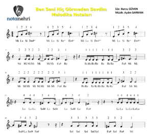 Ben Seni Hiç Görmeden Sevdim Melodika Notaları