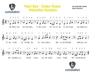 Fazıl Say – İnsan İnsan Melodika Notaları