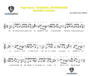 Yaşlı Amca – İSTANBUL BEYEFENDİSİ Melodika Notaları