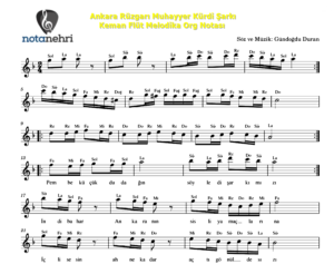 Ankara Rüzgarı Keman Flüt Melodika Org Notası