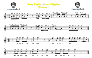 Grup Laçin – Pınar Dilşeker – Şinanari Keman, Bağlama, Melodika, Flüt, Org Notaları
