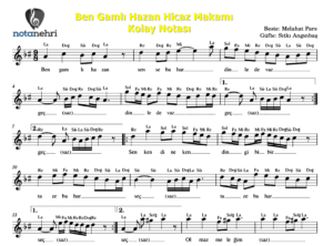 Ben Gamlı Hazan Keman, Ud, Melodika, Flüt, Org Notaları