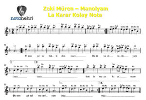 Zeki Müren – Manolyam Keman, Melodika, Flüt, Org Notaları