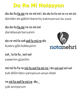 Darıldın Mı Gülüm Bana Melodika, Keman, Flüt, Org Notaları