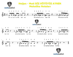 Heijan – Muti BİZ KÖTÜYÜZ AYNEN Melodika Notaları