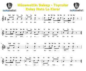 Hüsamettin Subaşı – Toycular Keman, Melodika, Bağlama, Flüt Notaları