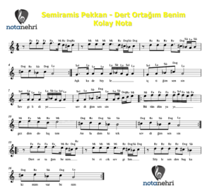 Semiramis Pekkan – Dert Ortağım Benim Keman, Melodika, Flüt, Org Notaları