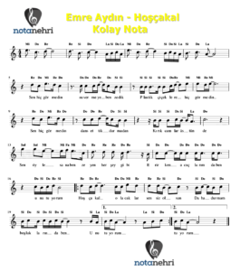 Emre Aydın – Hoşçakal Melodika, Piyano, Keman, Flüt Notaları