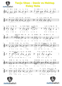 Tanju Okan – Deniz ve Mehtap Keman, Melodika, Flüt, Org, Gitar, Piyano Notaları