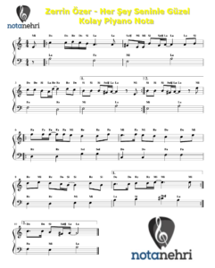 Zerrin Özer – Her Şey Seninle Güzel Kolay Piyano, Gitar Notaları