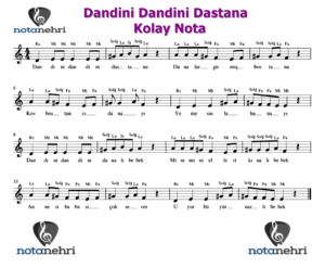 Dandini Dandini Dastana Melodika, Keman, Flüt, Org Notaları