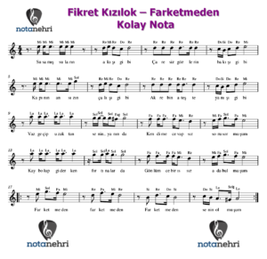 Fikret Kızılok – Farketmeden Keman, Melodika, Flüt, Org Notaları