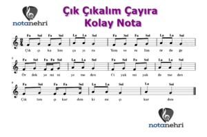 Çık Çıkalım Çayıra Melodika, Keman, Org, Flüt Notaları