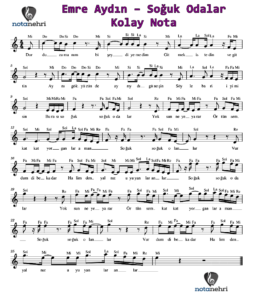 Emre Aydın – Soğuk Odalar Keman, Piyano, Melodika, Flüt, Org Notaları