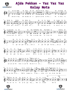 Ajda Pekkan – Yaz Yaz Yaz Keman, Piyano, Melodika, Flüt, Org Notaları
