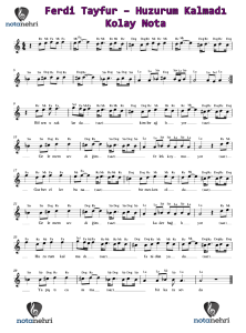 Ferdi Tayfur – Huzurum Kalmadı Keman, Melodika, Bağlama, Flüt, Org, Ud Notaları